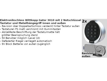 Tresorraumtür DF2 mit Elektronikschloss Gator 3010 - Abholpreis